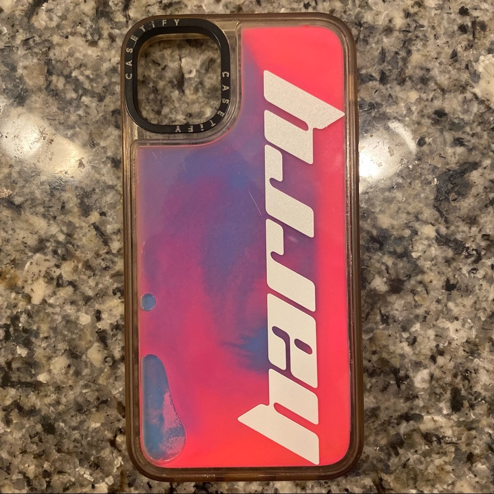 Casetify iPhone 11 Neon Sand Liquid Case - Hotline (Blue/Pink)
